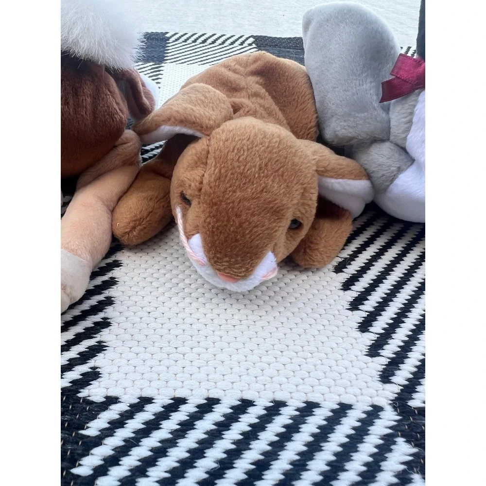 Ty Beanie Babies Lot Stretch Ostrich Ears Rabbit Loosey Goose Vintage Plush 3pc